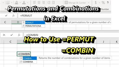 permutations and combinations excel worksheet